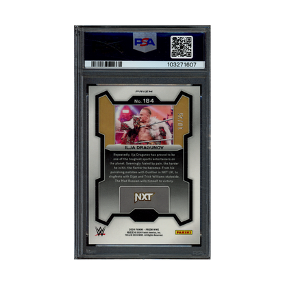 Ilja Dragunov 2024 Panini Prizm WWE Green Pulsar Prizm /25 PSA 9