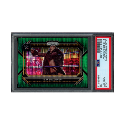 Ilja Dragunov 2023 Panini Prizm WWE Green Pulsar Prizm /25 PSA 10