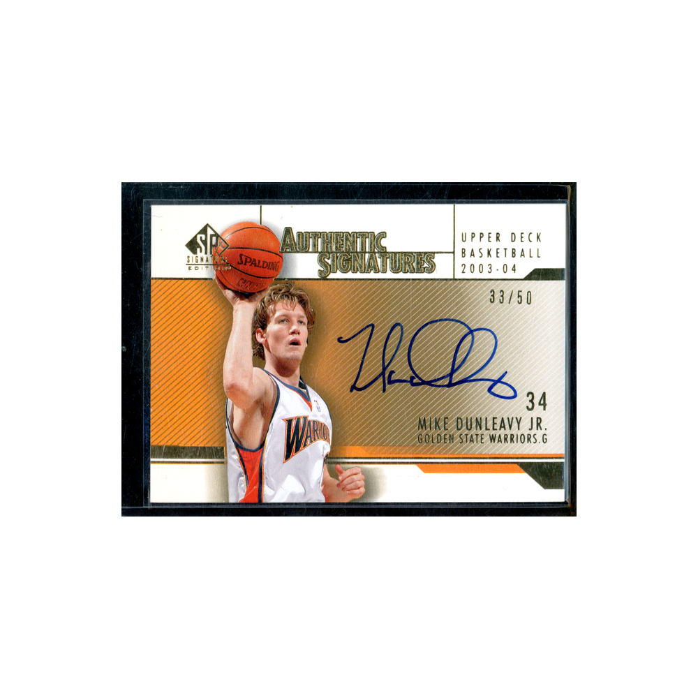 Mike Dunleavy Jr 2004 Upper Deck Authentic Signatures Auto Gold /50