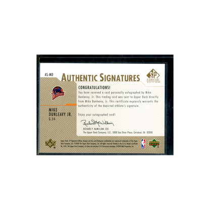 Mike Dunleavy Jr 2004 Upper Deck Authentic Signatures Auto Gold /50