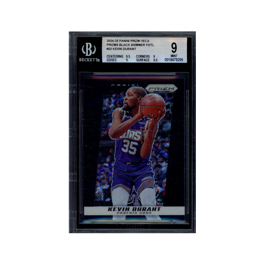 Kevin Durant 2024-25 Panini Prizm Deca Black Shimmer 1/1 BGS 9
