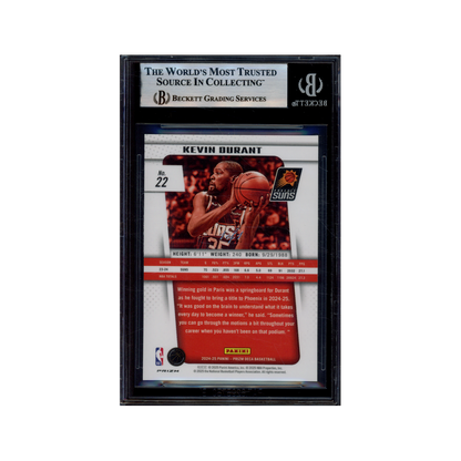 Kevin Durant 2024-25 Panini Prizm Deca Black Shimmer 1/1 BGS 9