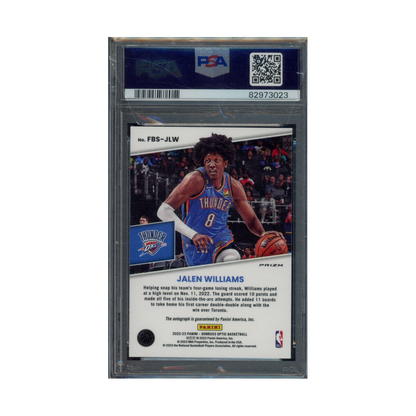 Jalen Williams 2022 Panini Donruss Optic Basketball Fast Break Signatures Rookie Auto PSA 10