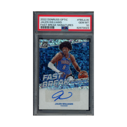 Jalen Williams 2022 Panini Donruss Optic Basketball Fast Break Signatures Rookie Auto PSA 10