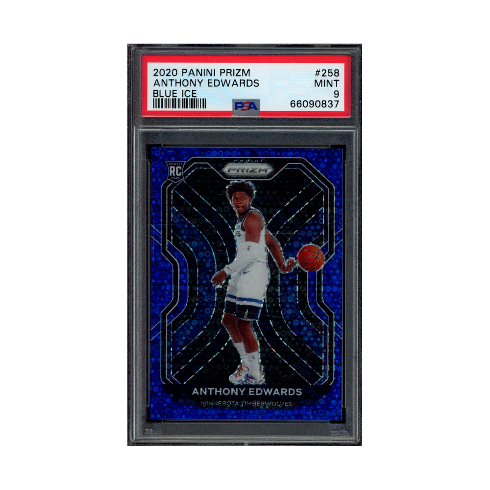 Anthony Edwards 2020 Panini Prizm Basketball Fast Break Blue Prizm Rookie /175 PSA 9 *READ*