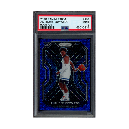 Anthony Edwards 2020 Panini Prizm Basketball Fast Break Blue Prizm Rookie /175 PSA 9 *READ*
