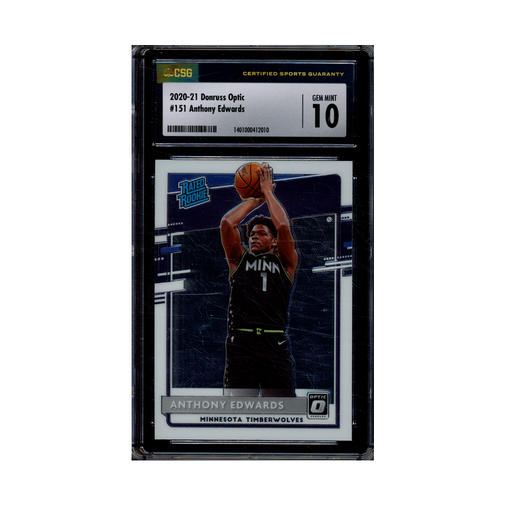 Anthony Edwards 2020-21 Panini Donruss Optic Basketball Rated Rookie CSG 10