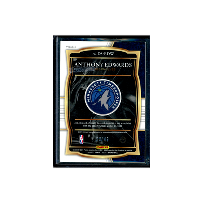 Anthony Edwards 2020-21 Panini Select Basketball Rookie Patch Bronze /49