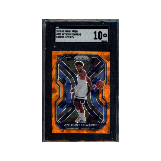 Anthony Edwards 2020-21 Panini Prizm Basketball Orange Ice Prizm SGC 10