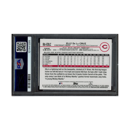 Elly De La Cruz 2024 Topps Chrome Update Rookie Auto Blue Lava Lamp /175 PSA 9