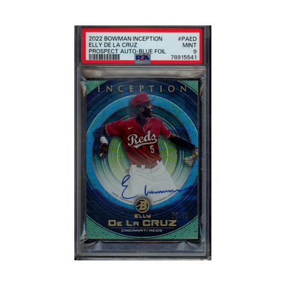 Elly De La Cruz 2022 Bowman Inception Prospect Auto Blue Foil /99 PSA 9