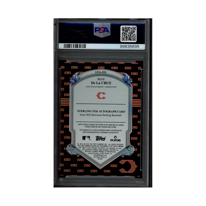 Elly De La Cruz 2024 Bowman Sterling Tek Auto Rose Gold Refractor Rookie /15 PSA