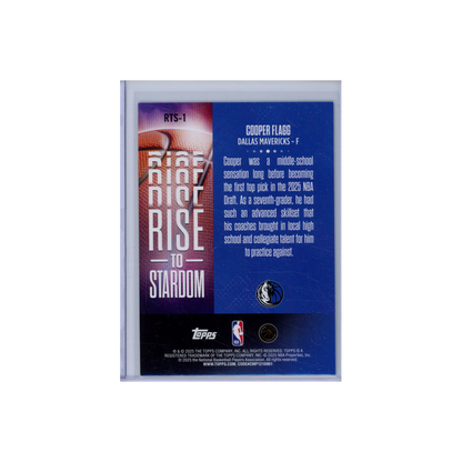 Cooper Flagg 2025 Topps Rise to Stardom Rookie Rainbow Foil