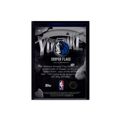 Cooper Flagg 2025 Topps Chrome Youthquake Rookie