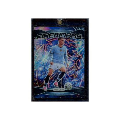 Phil Foden 2024-25 Panini Prizm PL Soccer Fireworks Black Prizm 1/1