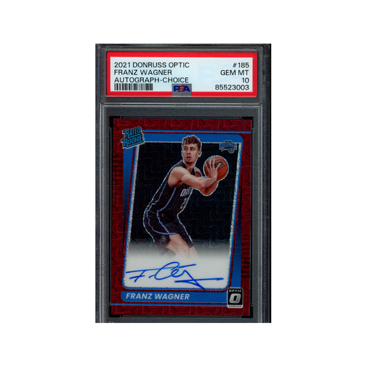 Franz Wagner 2021 Panini Donruss Optic Basketball Rated Rookie Auto Choice PSA 10
