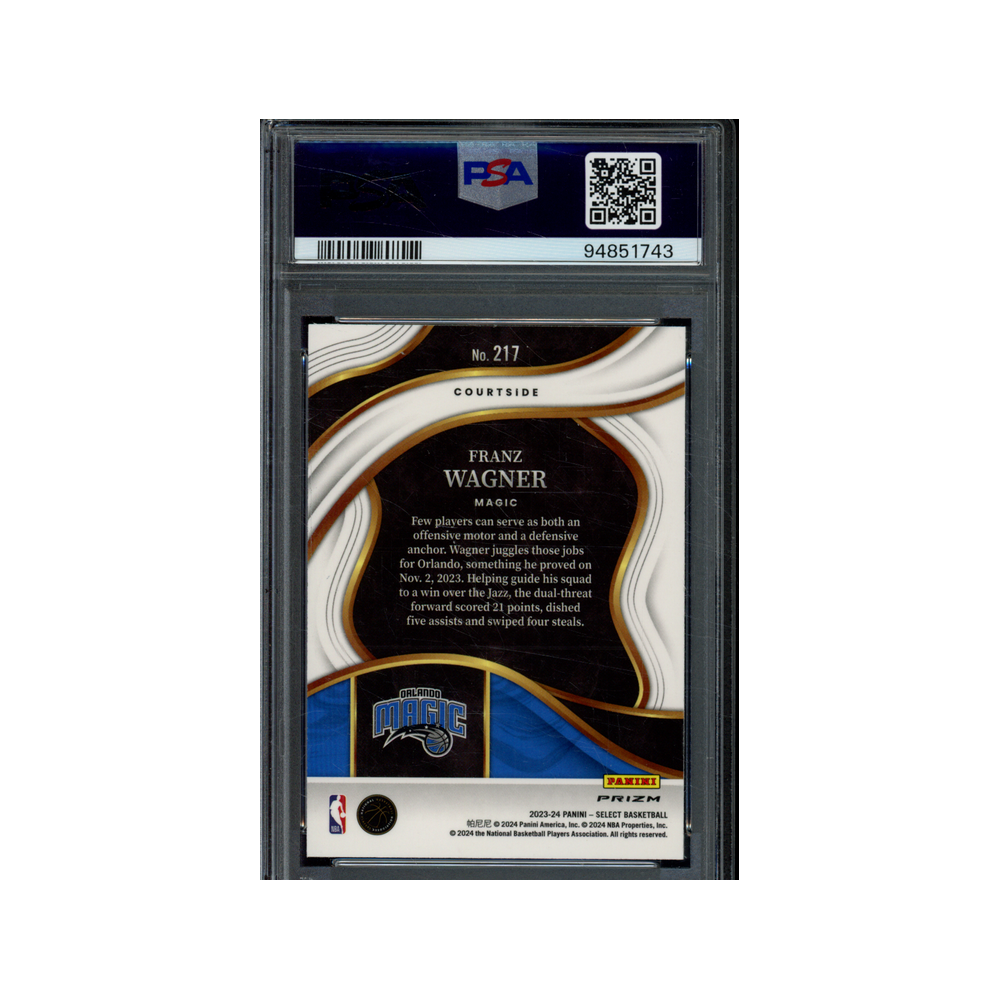 Franz Wagner 2023 Panini Select Basketball Cosmic Courtside PSA 10