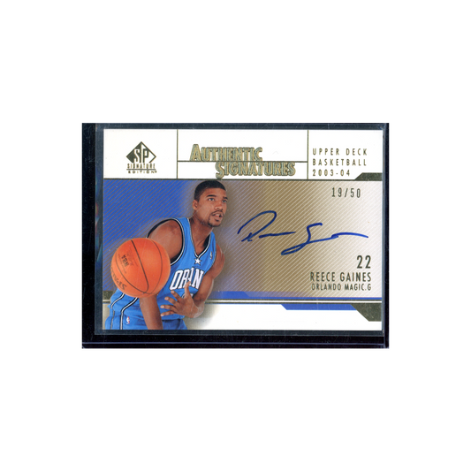 Reece Gaines 2004 Upper Deck Authentic Signatures Auto Gold /50