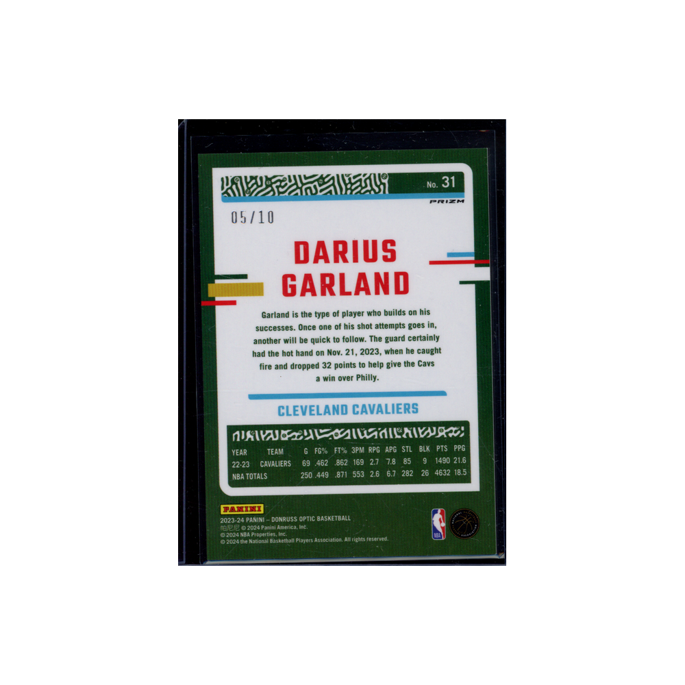 Darius Garland 2023-24 Panini Donruss Optic Gold /10