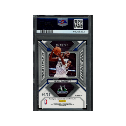Kevin Garnett 2023 Panini Prizm Basketball Sensational Signatures Blue Choice Auto /35 PSA 10