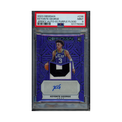 Keyonte George 2023 Panini Obsidian Basketball RPA Purple /49 PSA 9