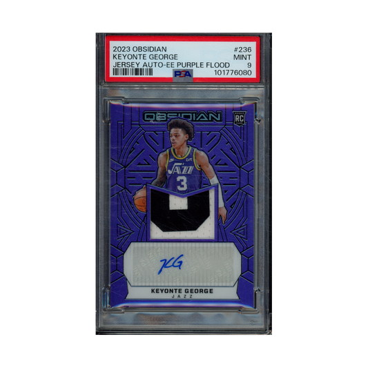Keyonte George 2023 Panini Obsidian Basketball RPA Purple /49 PSA 9