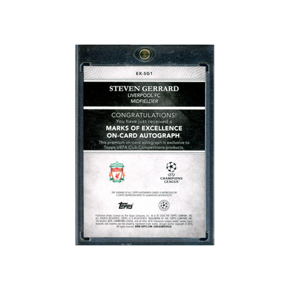 Steven Gerrard 2024 Topps Chrome UCC Marks of Excellence Auto Green /99