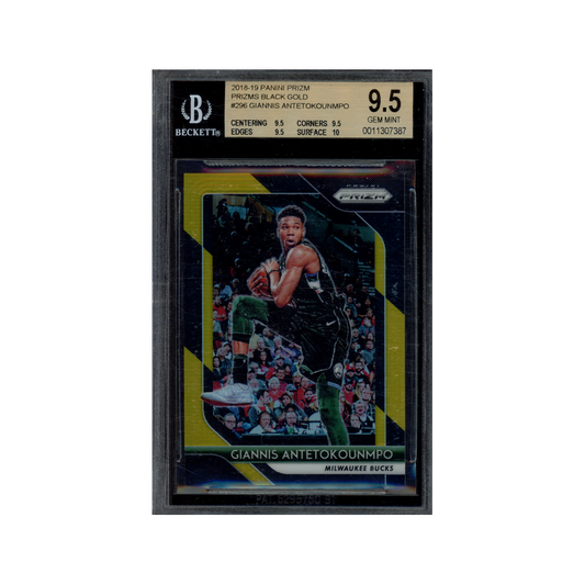 Giannis Antetokounmpo 2018-19 Panini Prizm Black Gold Prizm /5 BGS 9.5
