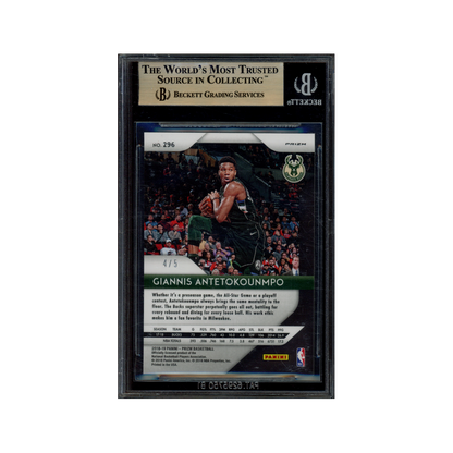 Giannis Antetokounmpo 2018-19 Panini Prizm Black Gold Prizm /5 BGS 9.5