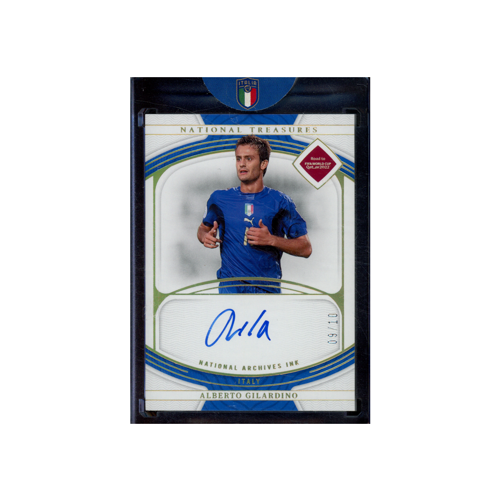 Alberto Gilardino 2022 Panini National Treasures World Cup Soccer Auto Gold /10