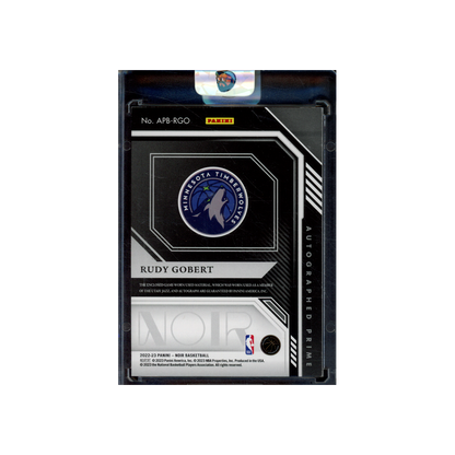 Rudy Gobert 2022-23 Panini Noir Basketball Prime Patch Auto /5