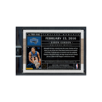 Aaron Gordon 2023-24 Panini One and One Basketball Timeless Moments Auto /75