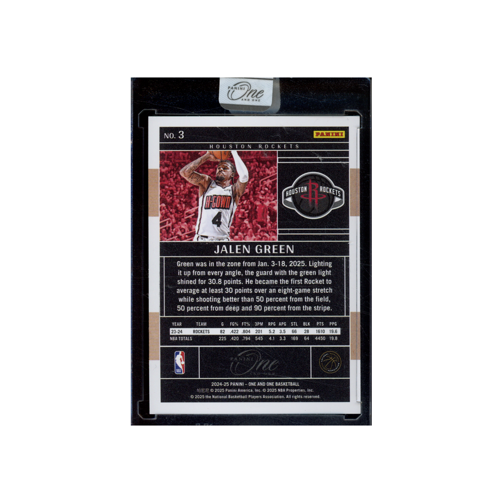 Jalen Green 2024-25 Panini One and One Basketball Orange /49