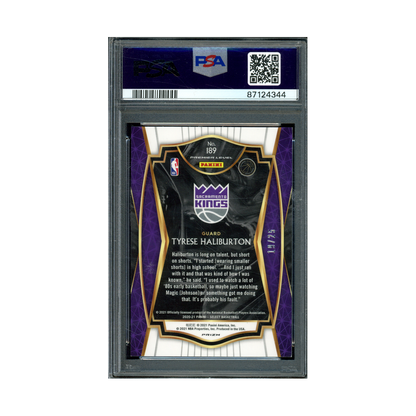 Tyrese Haliburton 2020 Panini Select Basketball Blue White Green Flash Rookie /25 PSA 9