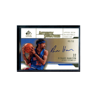 Richard Hamilton 2004 Upper Deck Authentic Signatures Auto Gold /50