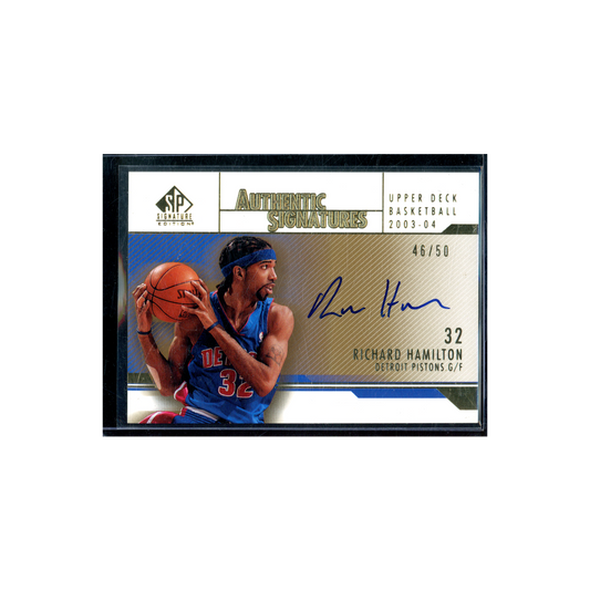 Richard Hamilton 2004 Upper Deck Authentic Signatures Auto Gold /50