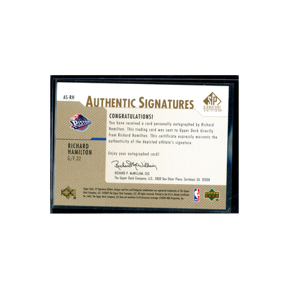 Richard Hamilton 2004 Upper Deck Authentic Signatures Auto Gold /50