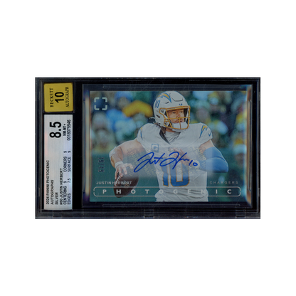 Justin Herbert 2024 Panini Photogenic Football Auto Silver /49 BGS 8.5/10