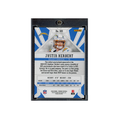 Justin Herbert 2020 Panini Phoenix Football Fire Burst Rookie