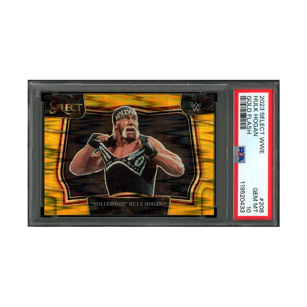Hulk Hogan 2023 Panini Select WWE Gold Flash Ringside /10 PSA 10