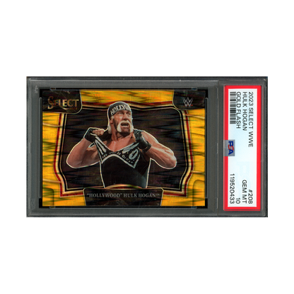 Hulk Hogan 2023 Panini Select WWE Gold Flash Ringside /10 PSA 10