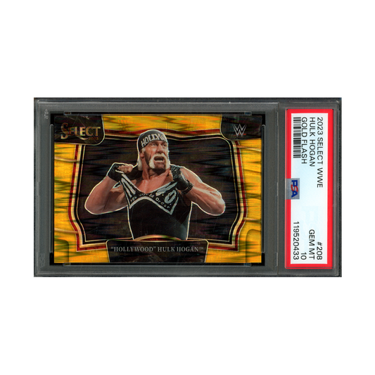 Hulk Hogan 2023 Panini Select WWE Gold Flash Ringside /10 PSA 10