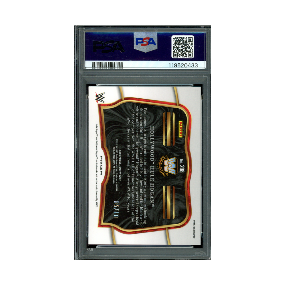Hulk Hogan 2023 Panini Select WWE Gold Flash Ringside /10 PSA 10
