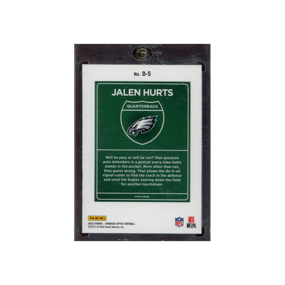 Jalen Hurts 2023 Panini Donruss Optic Football Downtown