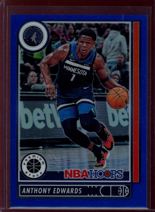 Anthony Edwards 2022-23 Panini Hoops Premium Stock Basketball Blue /99