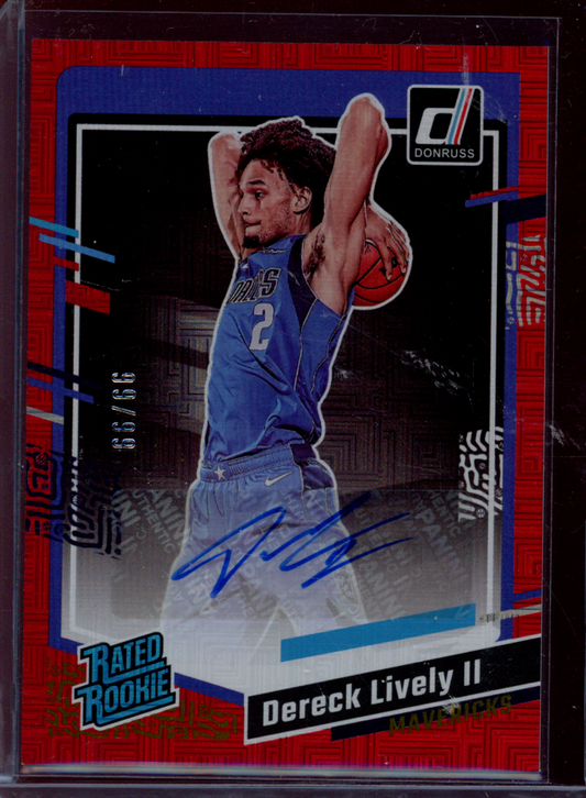 Dereck Lively II 2023-24 Panini Donruss Basketball Rookie Auto Red Choice /99