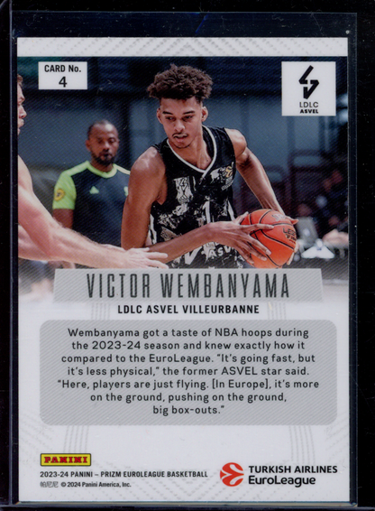 Victor Wembanyama 2023-24 Panini Prizm Euroleague Basketball Flashback #4