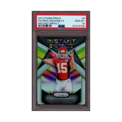 Patrick Mahomes 2017 Panini Prizm Football Instant Impect Prizm Rookie PSA 10