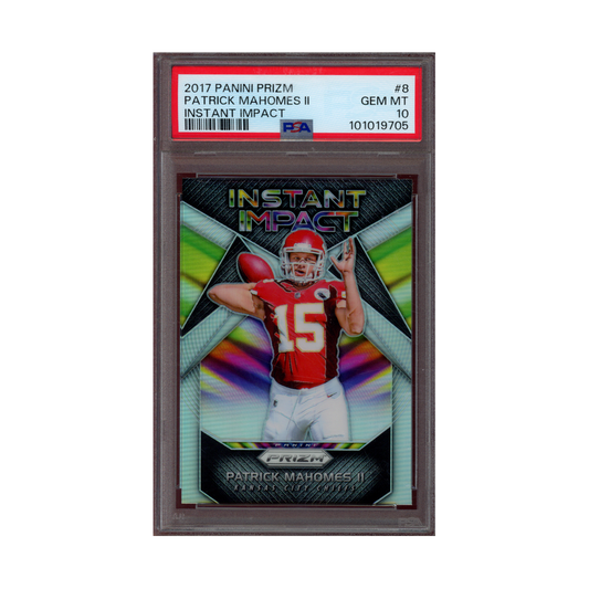 Patrick Mahomes 2017 Panini Prizm Football Instant Impect Prizm Rookie PSA 10