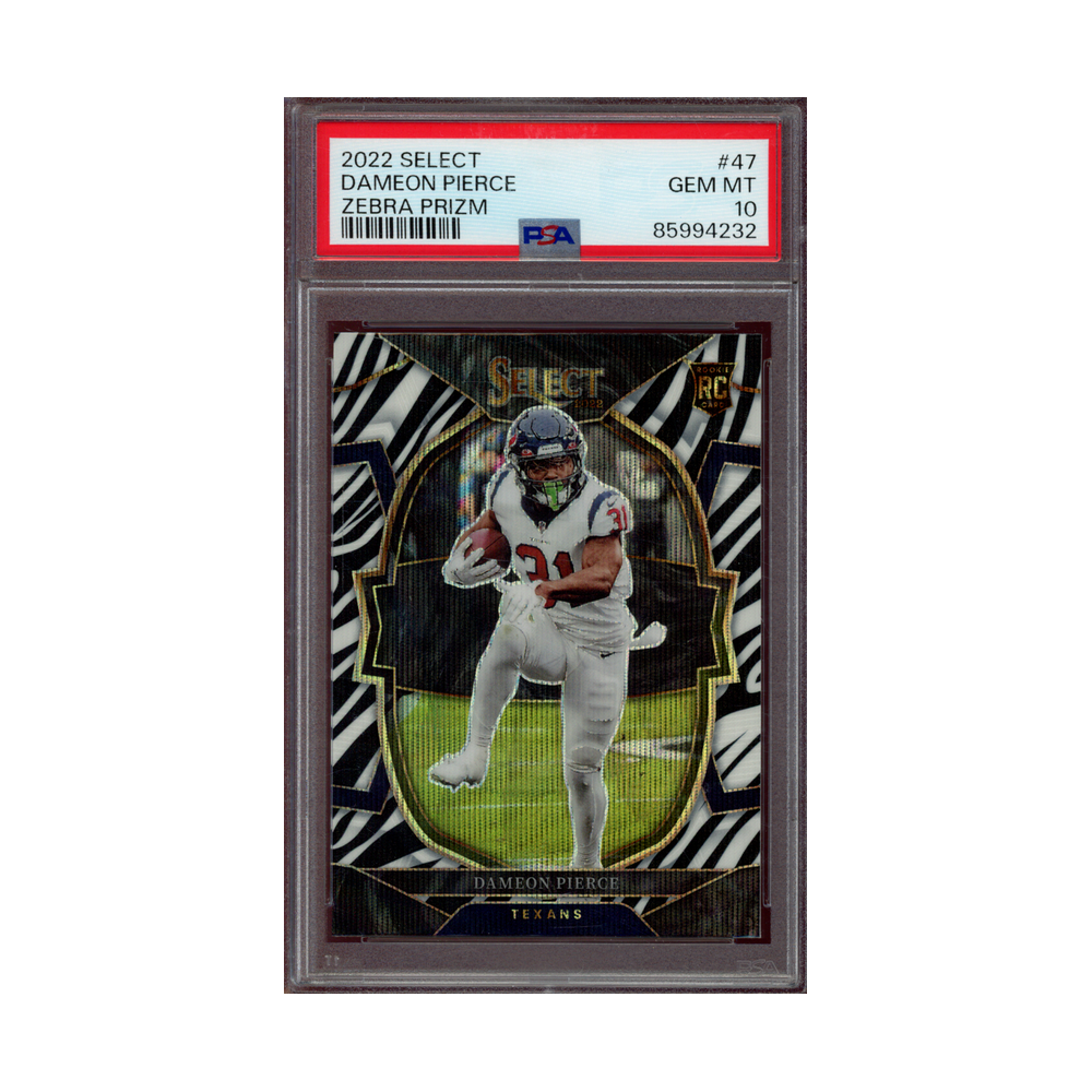 Dameon Pierce 2022 Panini Select Football Zebra Rookie PSA 10